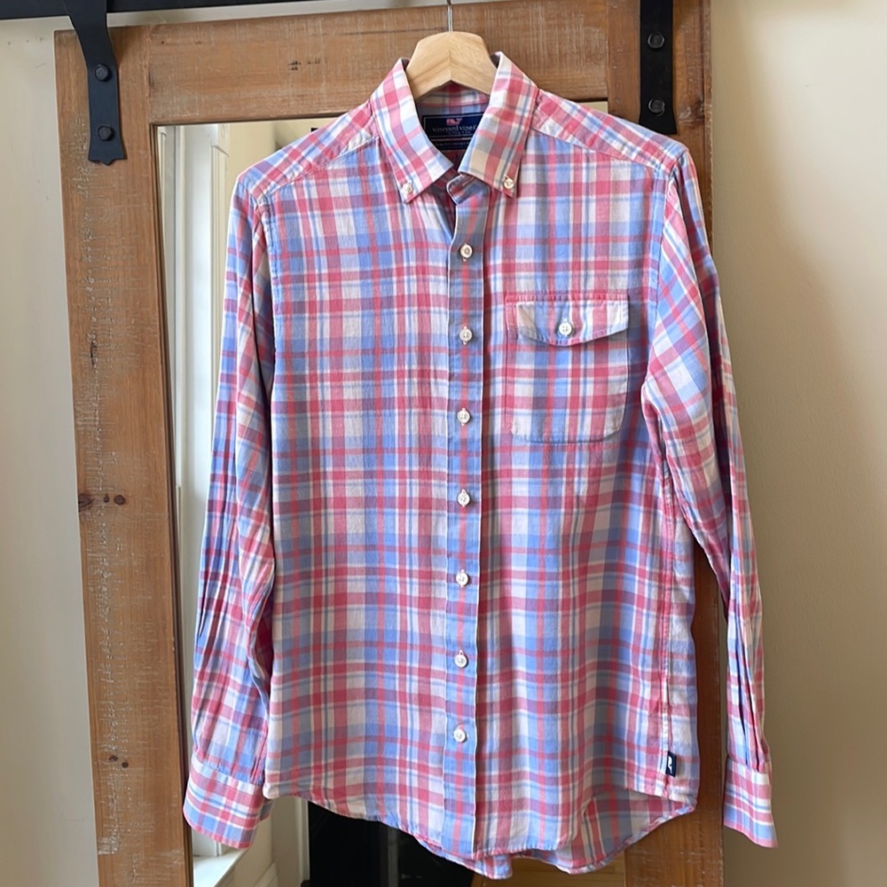Vineyard Vines Plaid Slim Crosby Shirt Size S